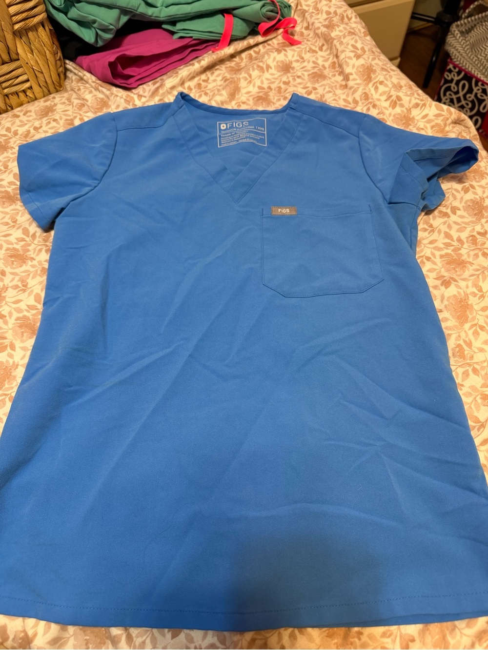 Figs Women's Royal Blue V-Neck Scrub Top